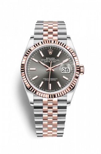 Rolex Datejust 36 Stainless Steel and Rose Gold Rhodium Dial Jubilee Fluted Bezel
Ref. 126231-0013