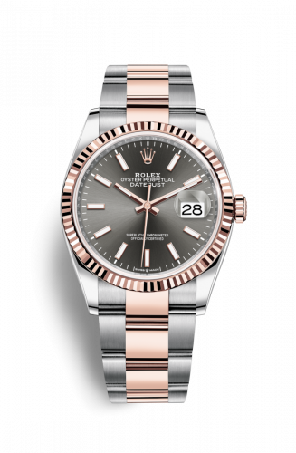 Rolex Datejust 36 Stainless Steel and Rose Gold Rhodium Dial Oyster Fluted Bezel
Ref. 126231-0014