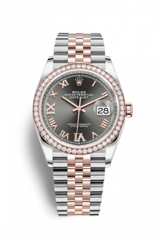 Rolex Datejust 36 Stainless Steel Rose Gold Rhodium Diamond VI IX Roman Dial Jubilee Diamond Bezel
Ref. 126281RBR-0011