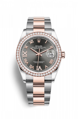 Rolex Datejust 36 Stainless Steel and Rose Gold Rhodium Diamond 6 & 9 Roman Dial Oyster Diamond Bezel
Ref. 126281RBR-0012