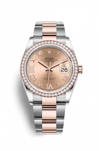 Rolex Datejust 36 Stainless Steel and Rose Gold Pink Diamond 6 & 9 Roman Dial Oyster Diamond Bezel
Ref. 126281RBR-0016