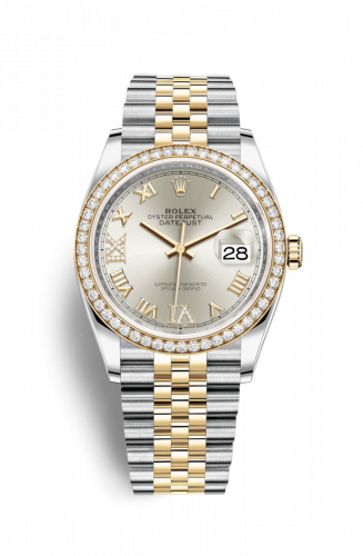 Rolex Datejust 36 Stainless Steel Yellow Gold Silver Diamond VI IX Roman Dial Jubilee Diamond Bezel
Ref. 126283RBR-0017