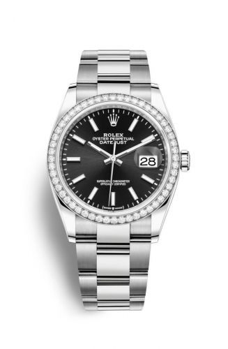 Rolex Datejust 36 Stainless Steel Black Index Dial Oyster Diamond Bezel
Ref. 126284RBR-0008