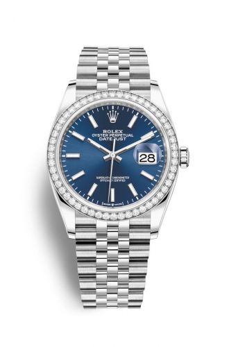 Rolex Datejust 36 Stainless Steel Blue Dial Jubilee Diamond Bezel
Ref. 126284RBR-0009