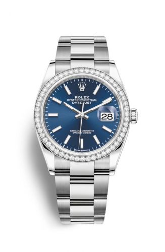 Rolex Datejust 36 Stainless Steel Blue Dial Oyster Diamond Bezel
Ref. 126284RBR-0010